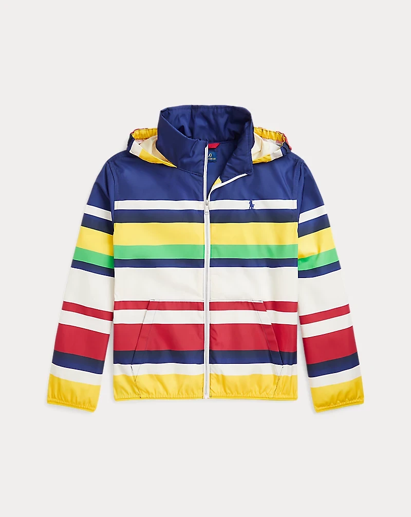 Packable Striped Hooded Jacket