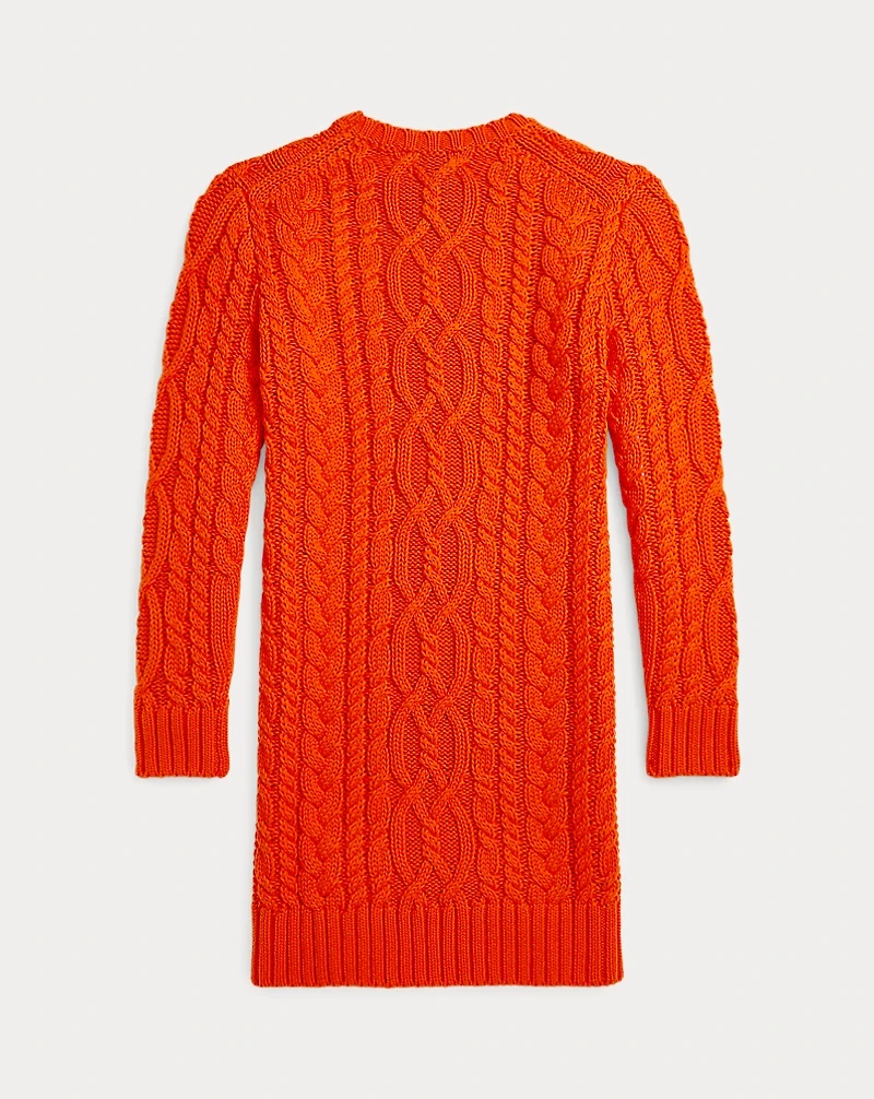 Aran-Knit Cotton Sweater Dress