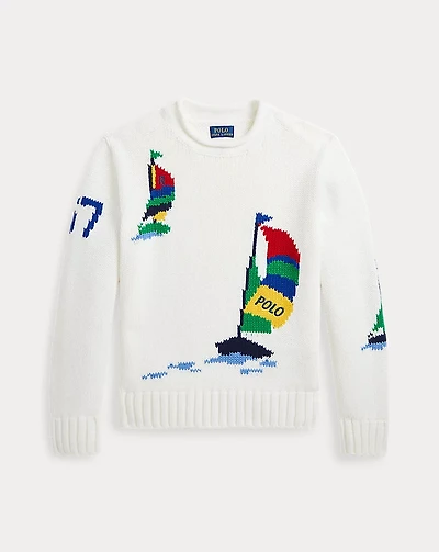 Sailboat Cotton Rollneck Sweater