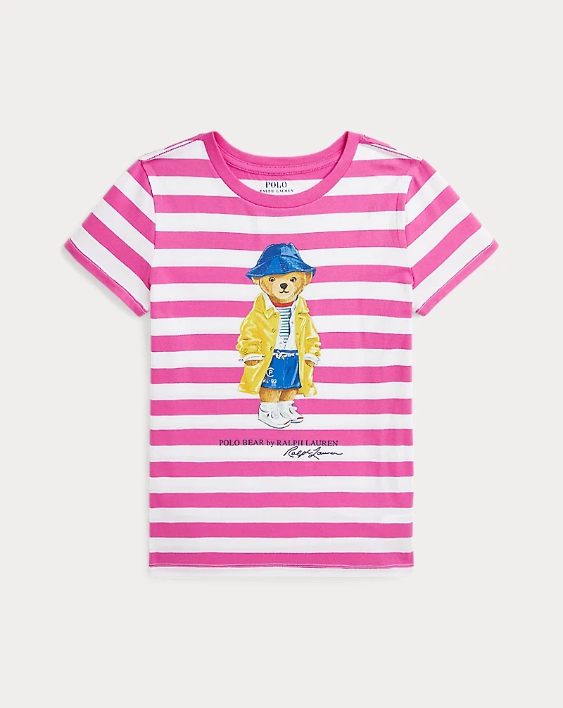 Striped Polo Bear Cotton Jersey Tee