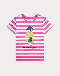 Striped Polo Bear Cotton Jersey Tee