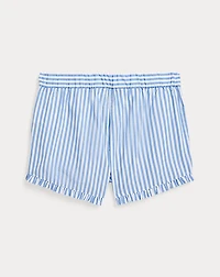 Striped Ruffled Cotton Short