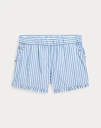 Striped Ruffled Cotton Short