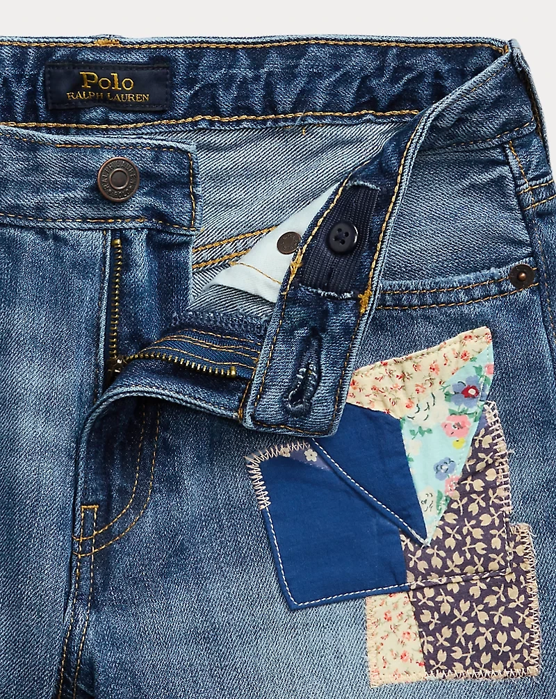Distressed Cotton Denim Short