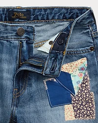 Distressed Cotton Denim Short