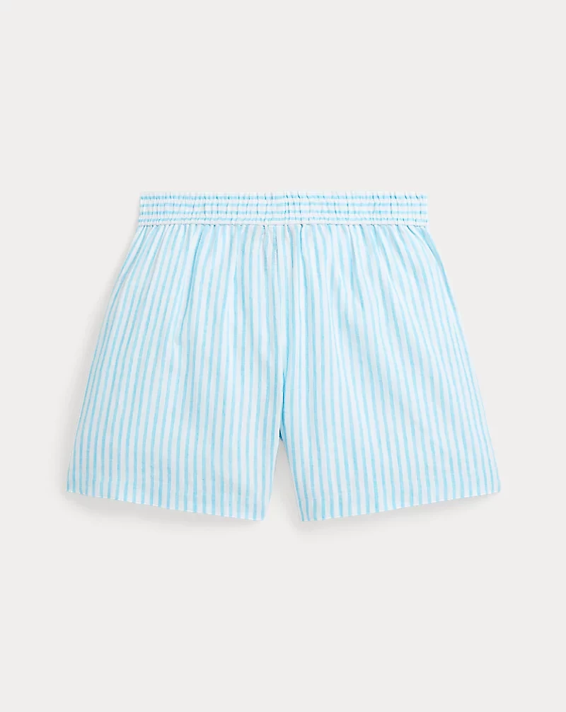Striped Linen-Cotton Short