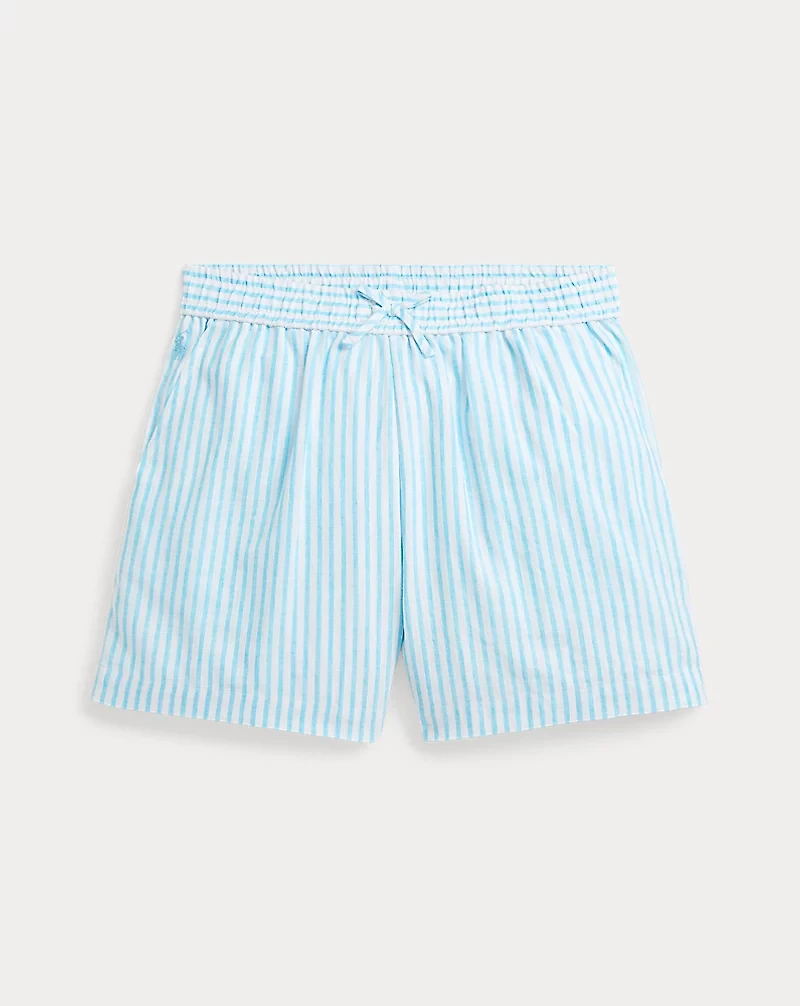 Striped Linen-Cotton Short