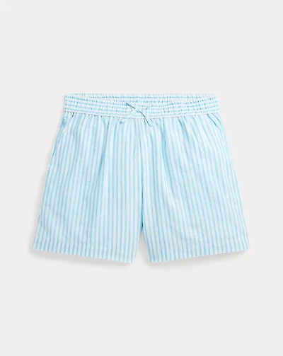 Striped Linen-Cotton Short