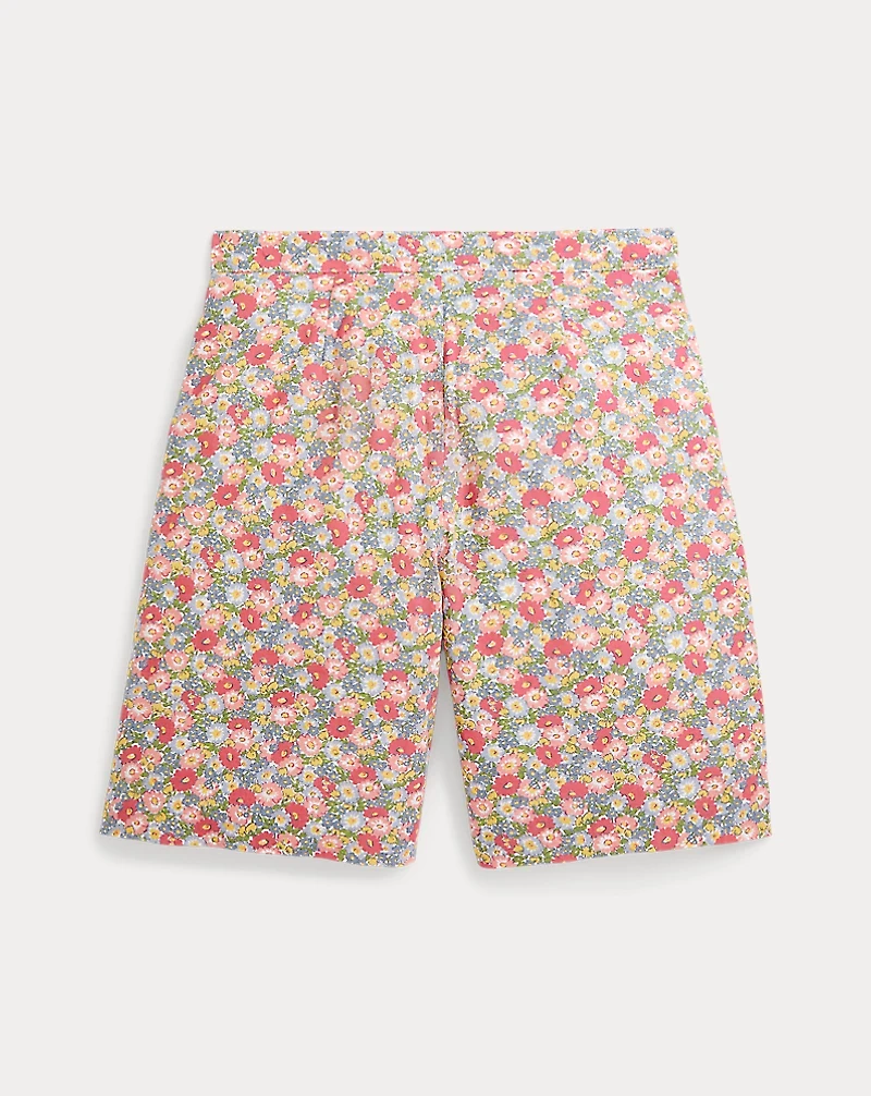 Floral Linen-Cotton Short