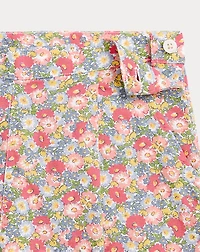 Floral Linen-Cotton Short