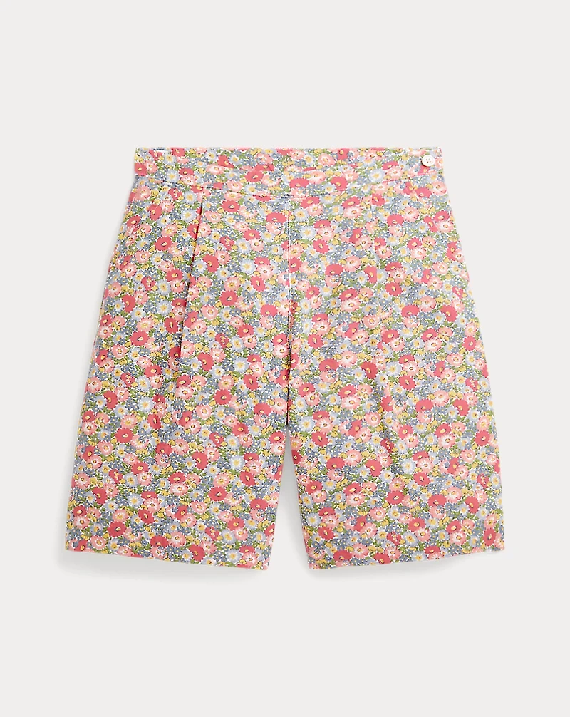 Floral Linen-Cotton Short