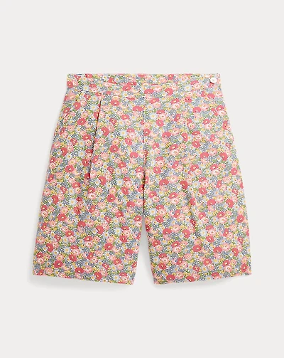 Floral Linen-Cotton Short