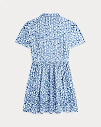Floral Cotton Short-Sleeve Shirtdress