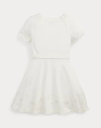 Embroidered Linen-Cotton Dress