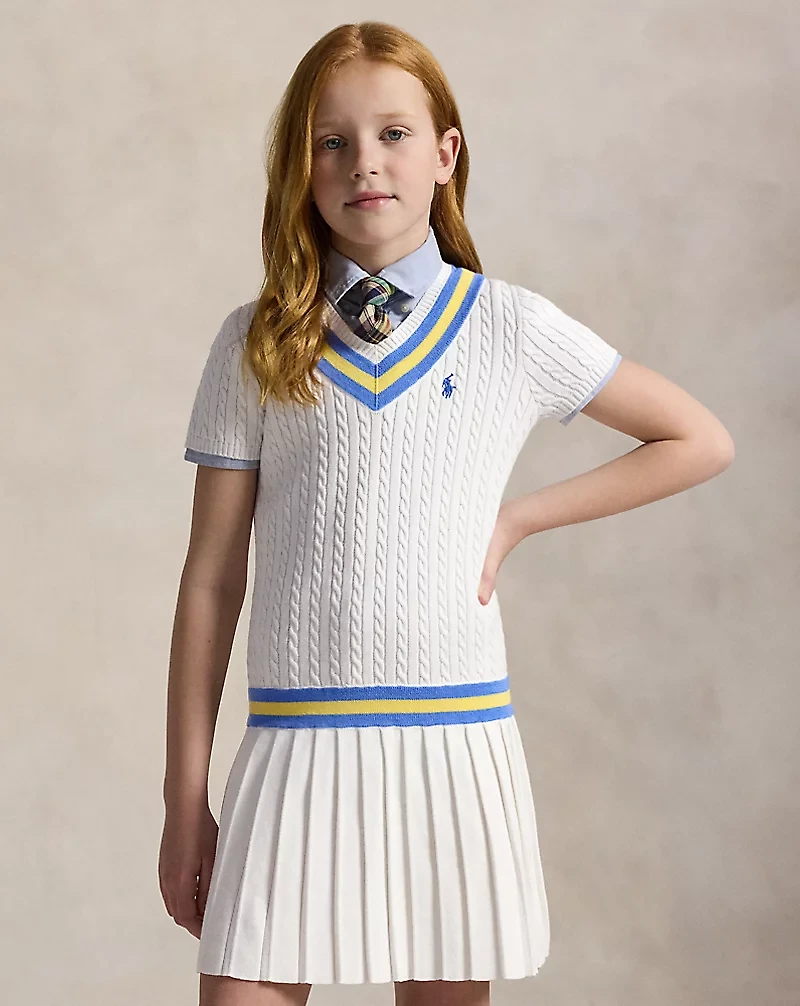 Cricket-Stripe Cotton Sweater Dress