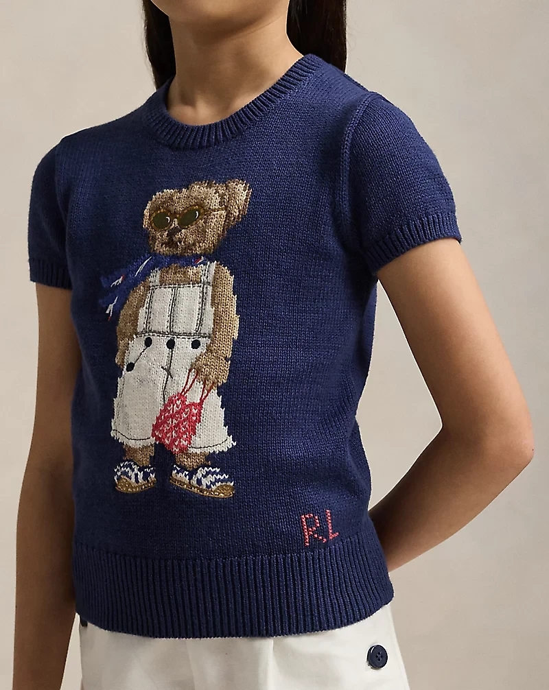 Polo Bear Cotton Short-Sleeve Sweater