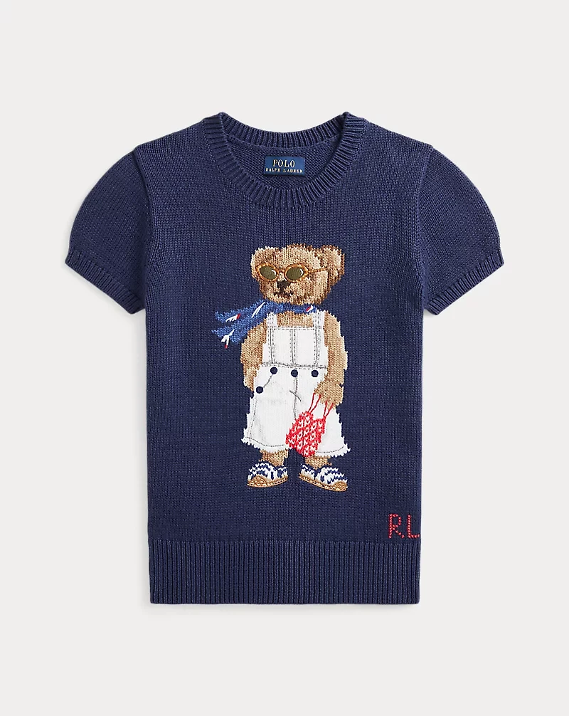 Polo Bear Cotton Short-Sleeve Sweater