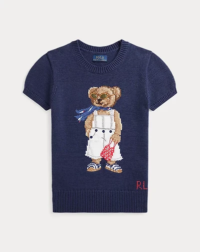 Polo Bear Cotton Short-Sleeve Sweater
