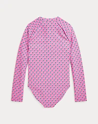 Pineapple-Print One-Piece Rash Guard