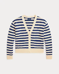 Striped Cotton V-Neck Cardigan
