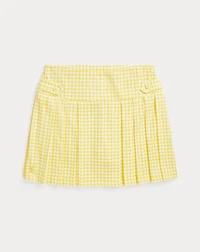 Gingham Pleated Ponte Skort