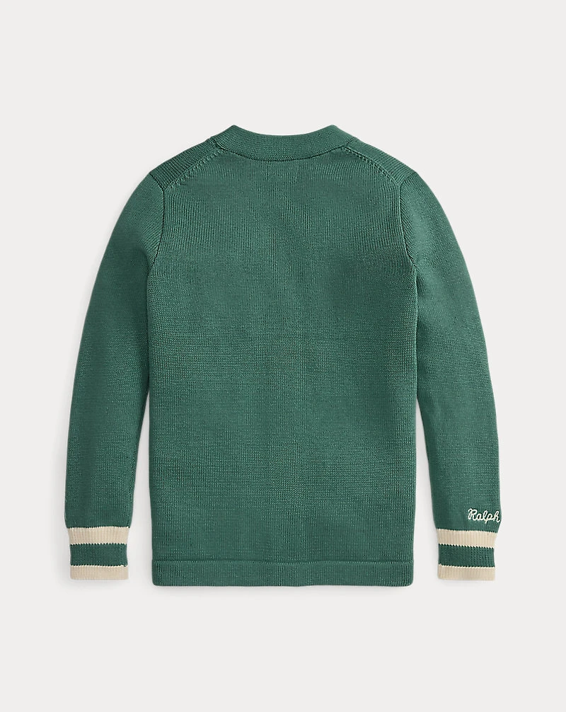 Cotton Letter Cardigan