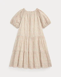 Floral Tiered Cotton Batiste Dress