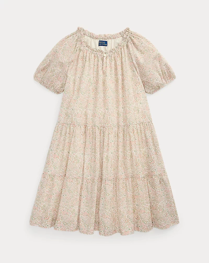 Floral Tiered Cotton Batiste Dress