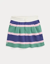 Striped Cotton Terry Rugby Skirt