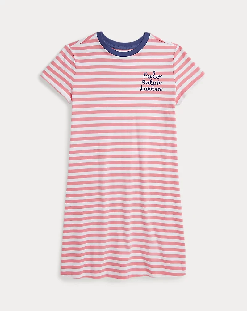 Striped Logo Cotton Jersey Dress