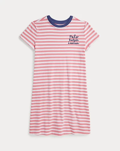 Striped Logo Cotton Jersey Dress
