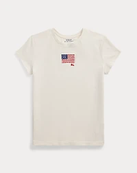 Flag-Appliqué Cotton Jersey Tee