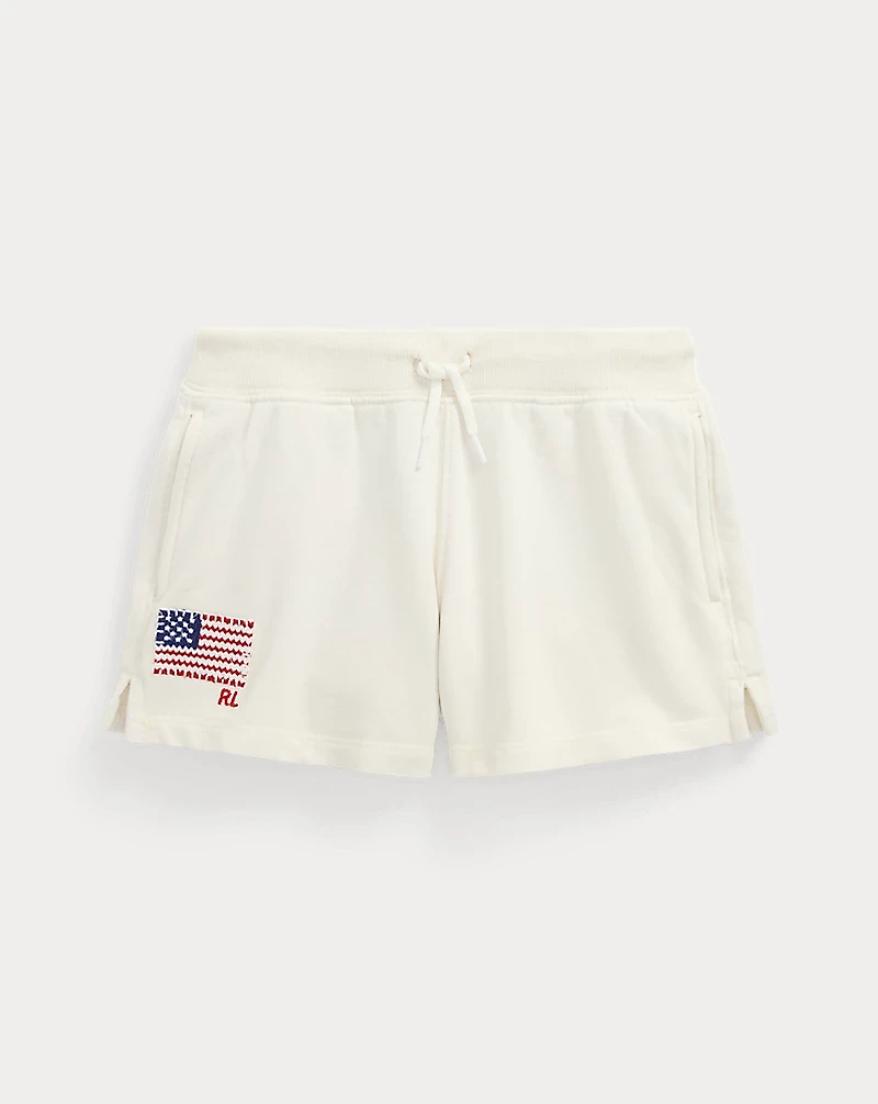 Flag-Appliqué French Terry Short