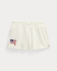 Flag-Appliqué French Terry Short
