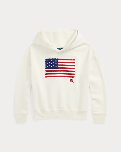 Flag-Appliqué French Terry Hoodie