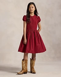 Embroidered Pintucked Dress