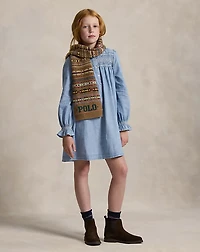 Smocked Indigo Chambray Dress
