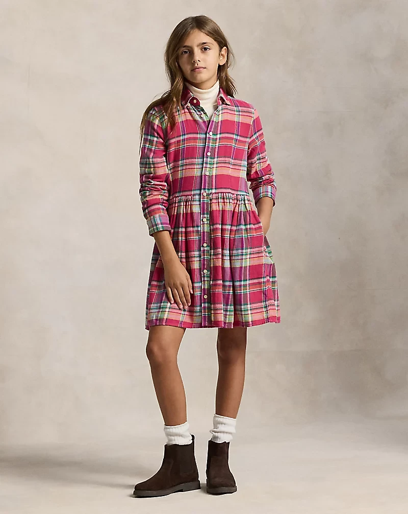 Plaid Cotton Madras Shirtdress