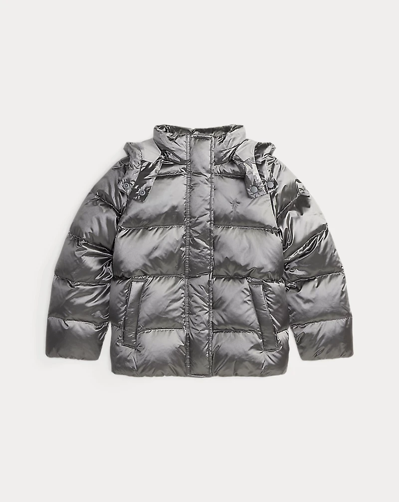Metallic Down Hooded Jacket
