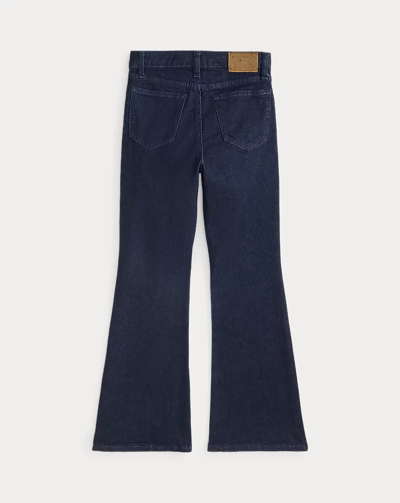 Flared Indigo Stretch Denim Jean