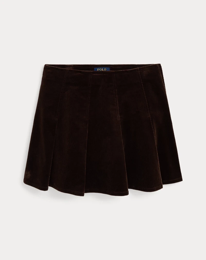 Pleated Corduroy Skirt