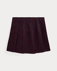 Floral Pleated Corduroy Skirt