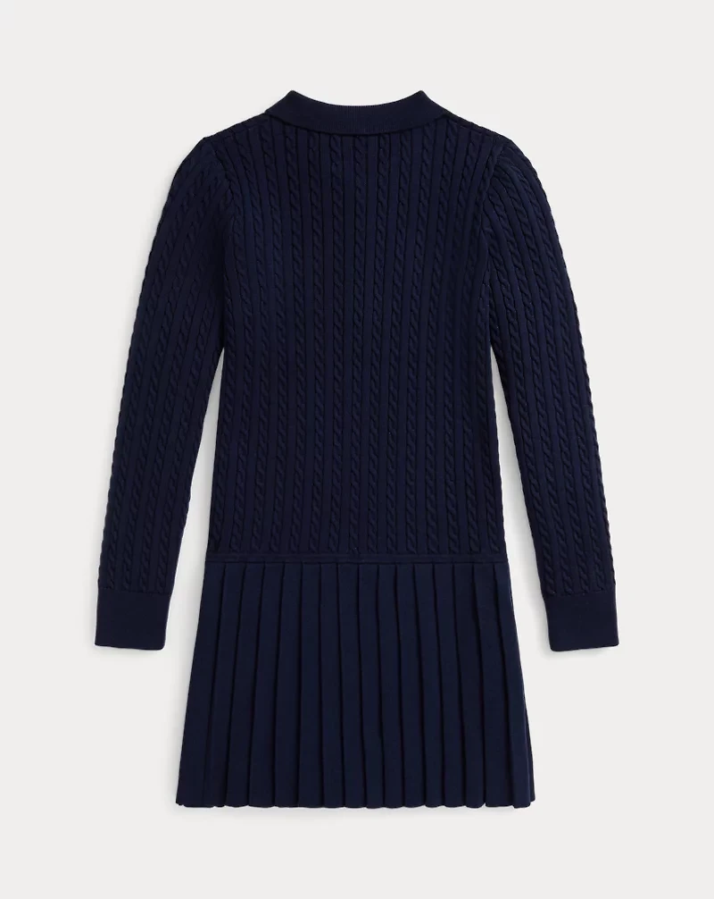 Mini-Cable Polo Sweater Dress