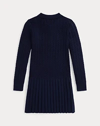 Mini-Cable Polo Sweater Dress