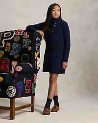 Mini-Cable Polo Sweater Dress