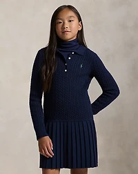 Mini-Cable Polo Sweater Dress