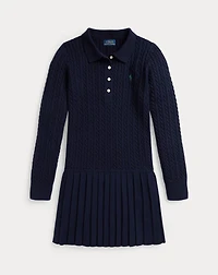 Mini-Cable Polo Sweater Dress
