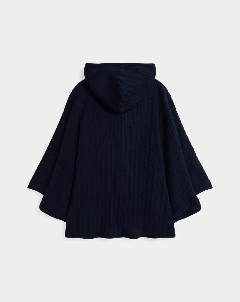 Mini-Cable Cotton Hooded Poncho