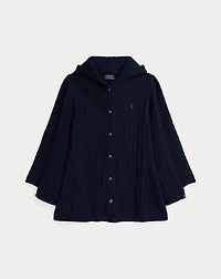 Mini-Cable Cotton Hooded Poncho