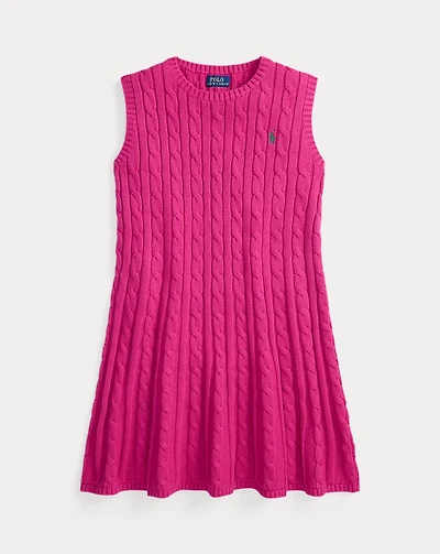 Cable-Knit Cotton Sweater Dress